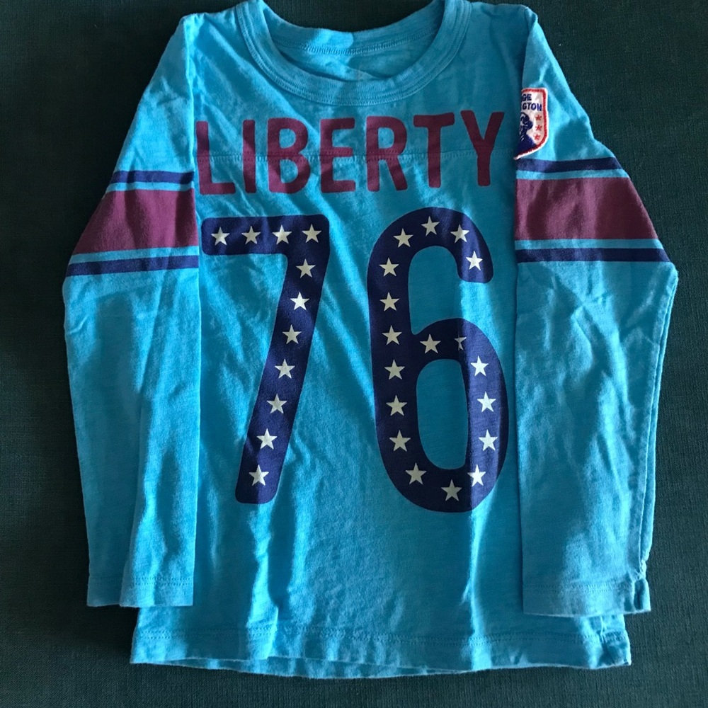 Peek Liberty 76 Blue Kids Long-Sleeve Graphic Tee size 6/7